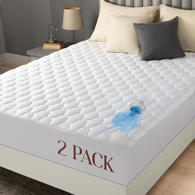 Utopia Bedding 2 Pack Waterproof Mattress Protector, Queen Mattress Pad by UTOPIABEDDING