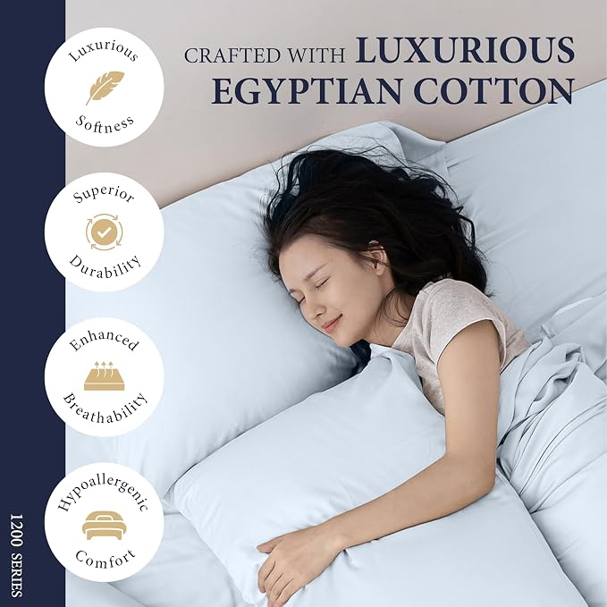 100% Egyptian Cotton Sheets California King Size - Image 2