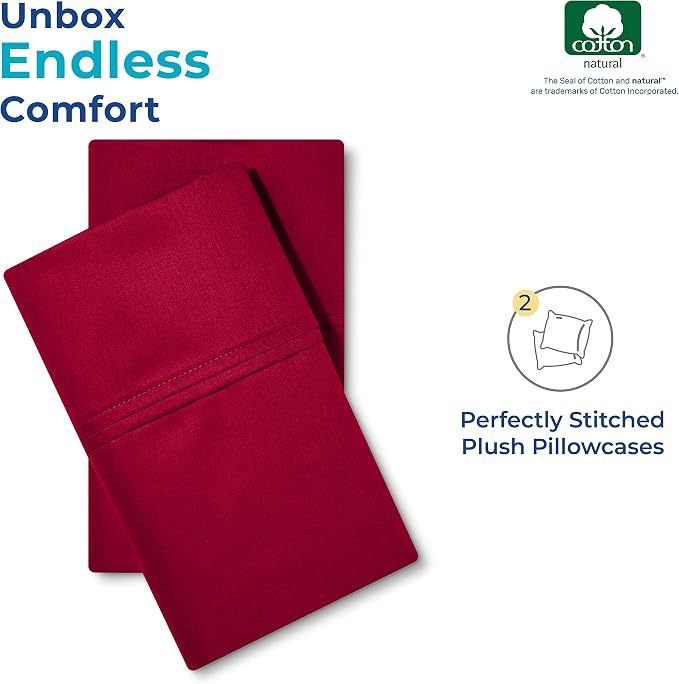 Thread Spread 100% Egyptian Cotton Pillow Cases Queen Size Set of 2 - Image 4