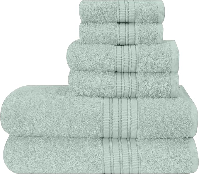 BOUTIQUO 6 Pack Cotton Towel Set, Contains 2 Bath Towels 28x55 inch, 2 Hand by BOUTIQUO