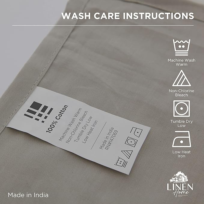 Linen Home 100% Cotton Percale 1 Flat Sheet, Twin Size - Image 4