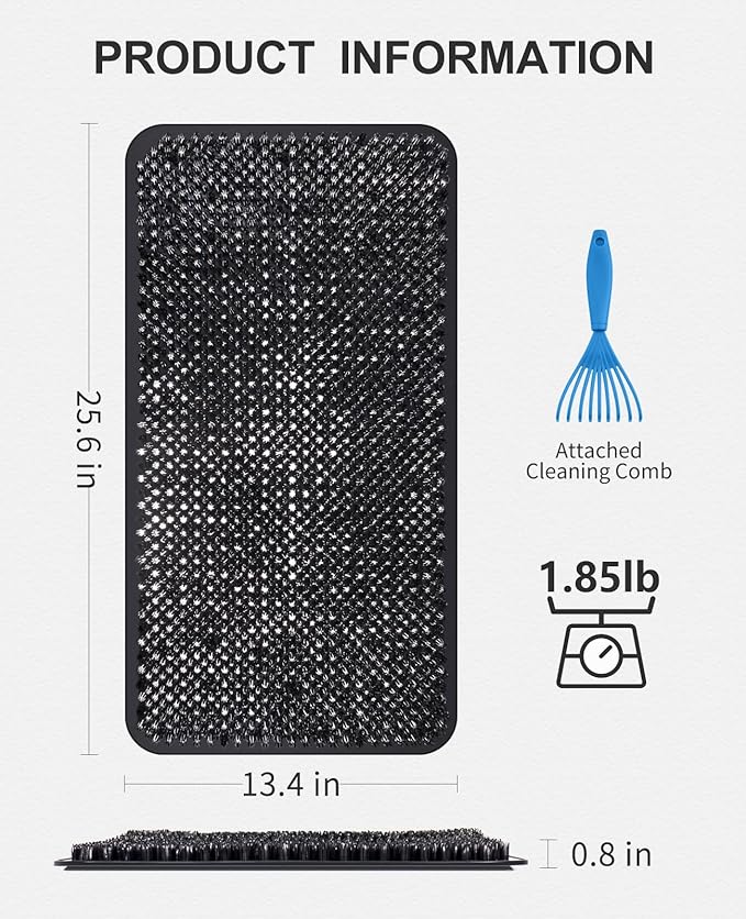 OTHWAY Non Slip Grassy Bathtub Mat : 25.6X13.4 inches Sturdy But Soft Bath - Image 4