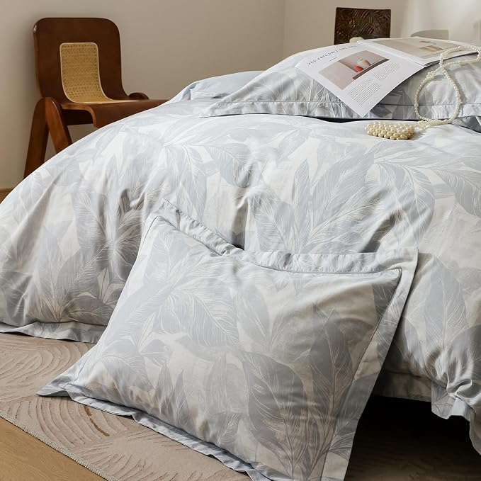 OAITE Duvet Cover Set Twin Size Floral Pattern Ultra Soft 100% Cotton Duvet - Image 4