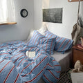 mixinni Vintage Striped Blue Duvet Cover Full by mixinni