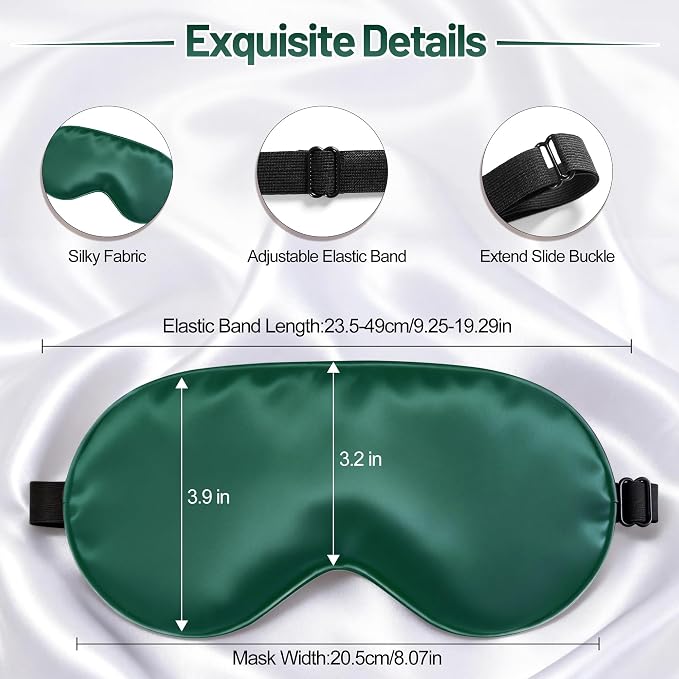 Silk Sleep Mask for Sleeping, Lightweight & Comfortable Blindfold for Women & - Image 3