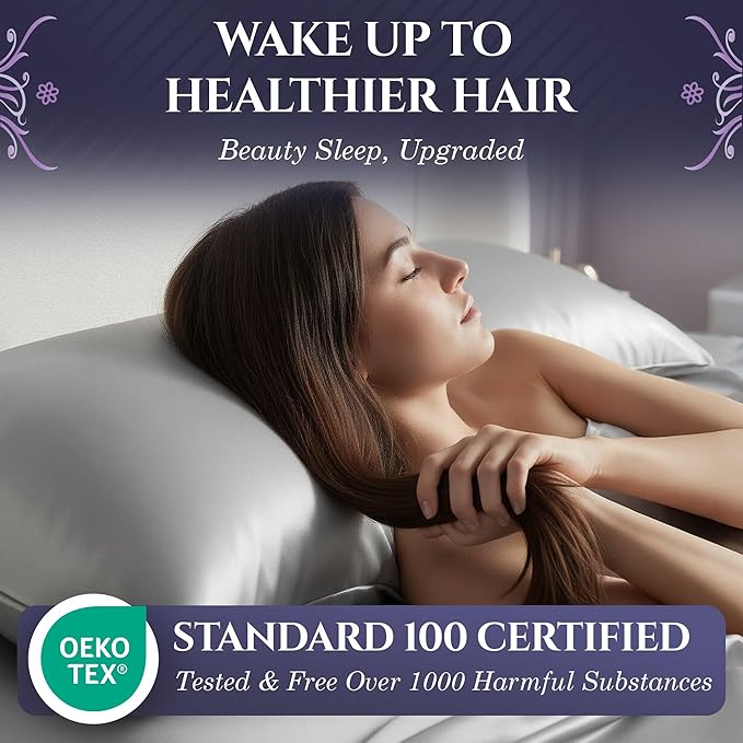 DECOLURE 100% Pure Mulberry Silk Pillow Case Standard Size – Highest Grade 30 - Image 3