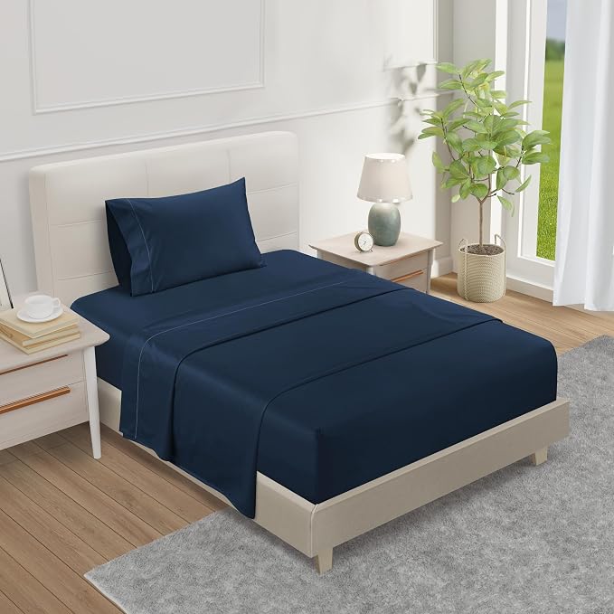800 Thread Count 100% Egyptian Cotton XL 3PC Sateen Weave Twin Sheets Set by CHATEAUHOMECOLLECTION