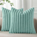 Pallene Faux Fur Plush Throw Pillow Covers 24x24 Set of 2, Luxury Soft Fluffy by PALLENE