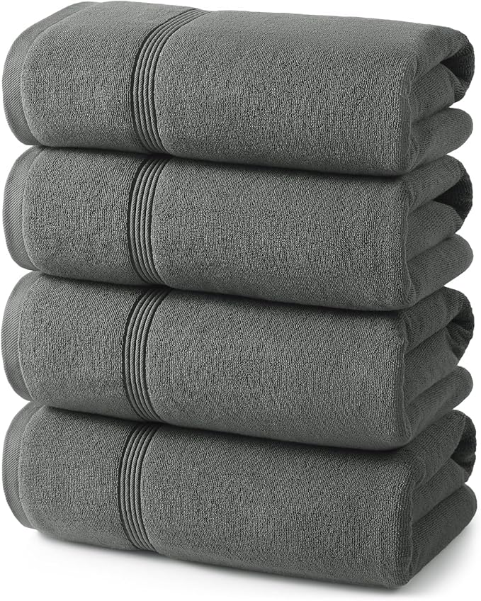 ecolook Bath Towels Set of 4, 100% Cotton, 27 x 55 Inches, Quick-Drying & by Unknown