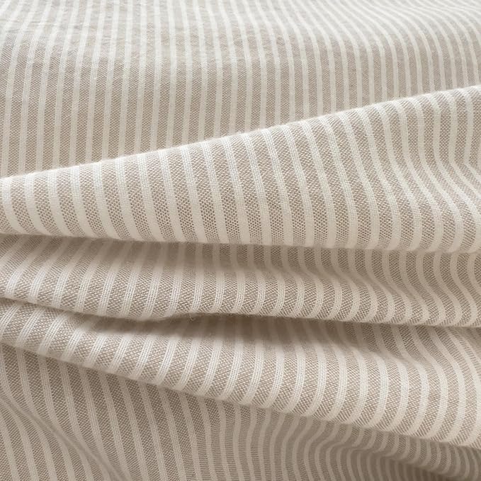 mixinni Tan Striped Duvet Cover Queen Size - Image 7