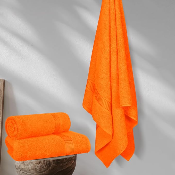 Elvana Home Cotton 2 Pack Oversized Bath Towel Set 28x55 inches, Large Bath - Image 4