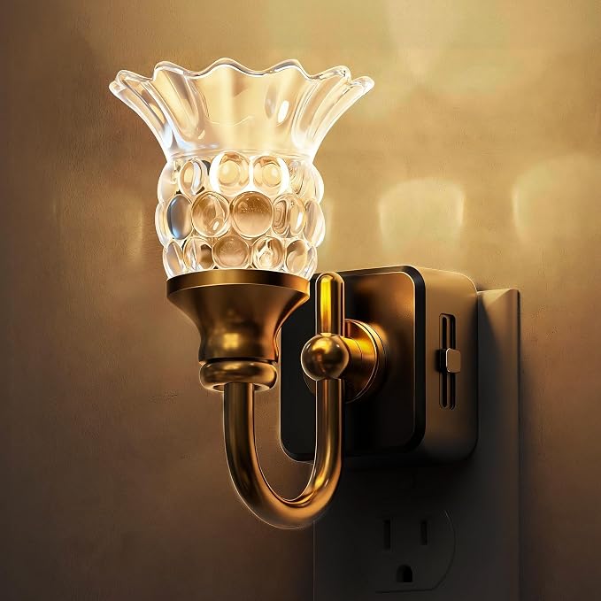 L LOHAS LED Night Lights Plug into Wall, 3000K Soft White LED Floral Night Light by LLOHASLED