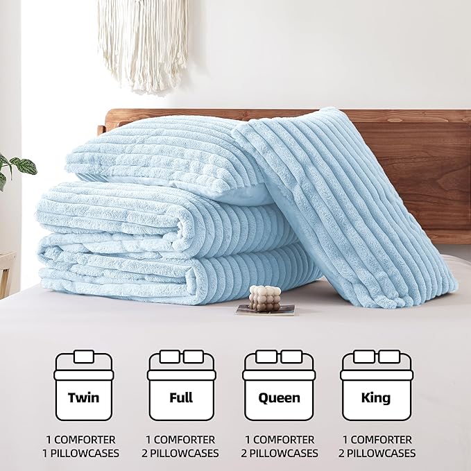 Smoofy Fluffy King Size Comforter Set 3 Pieces - Image 7