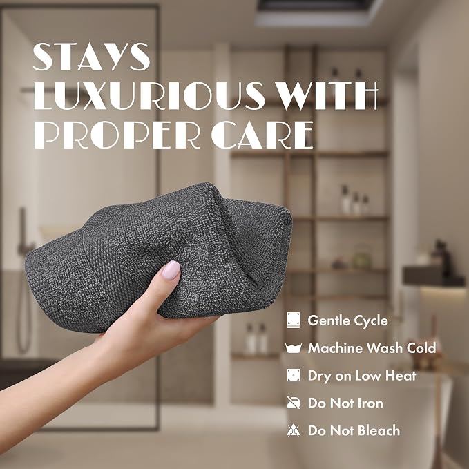 White Classic Dark Gray Washcloths Set - Image 6