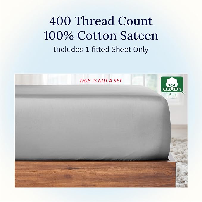 California Design Den King Size Fitted Sheets, Deep Pocket Soft 400 Thread - Image 3