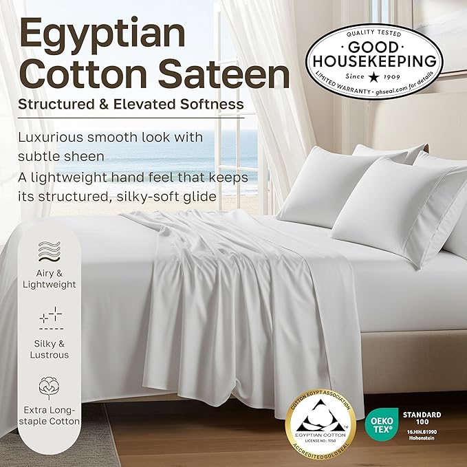 California Design Den 100% Egyptian Cotton Pillowcases Standard Size/Queen Size - Image 3