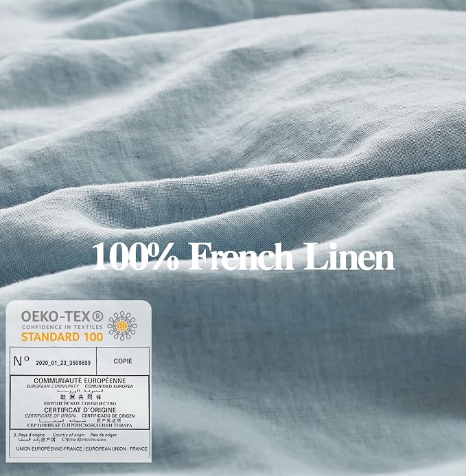Simple&Opulence 100% Washed Linen Euro Shams 26'' x 26'' Pack of 2, Basic Style - Image 2