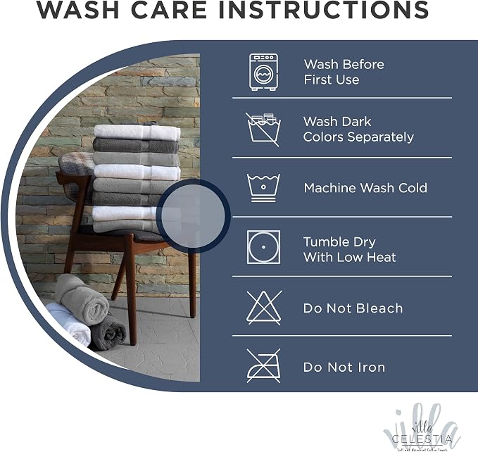 100% Cotton Bath Towel Set of 18-4 Bath Towels, 6 Hand Towels, 8 Wash Cloths - Image 6
