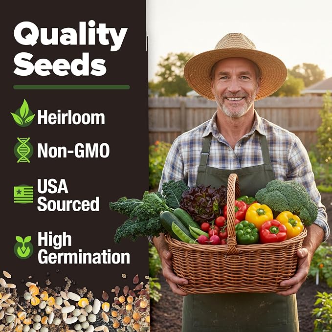 HOME GROWN 12 Fall Vegetable Seeds 9600+ Heirloom Non-GMO, High Germination - Image 2