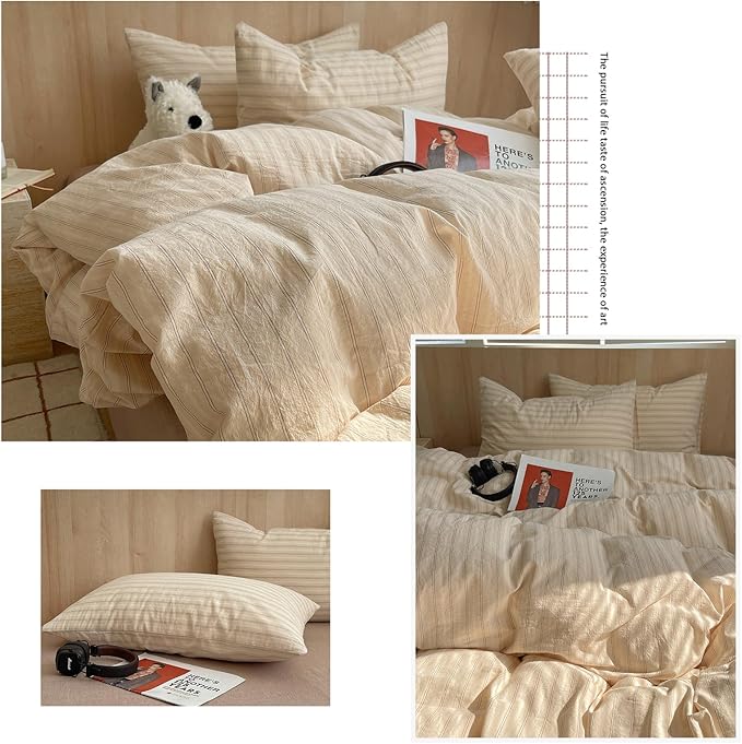 mixinni Retro Striped Duvet Cover Set Twin XL Size - Image 9