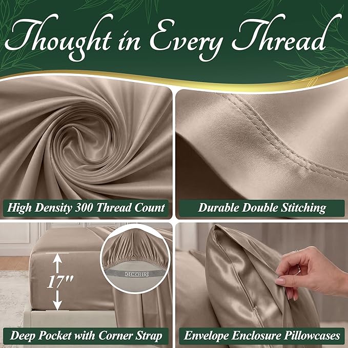 DECOLURE 100% Viscose Derived from Bamboo Sheets King Size - Image 4