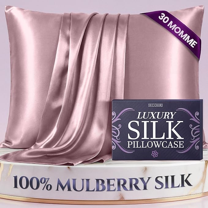 DECOLURE 100% Pure Mulberry Silk Pillow Case King Size – Highest Grade 30 Momme by DECOLURE