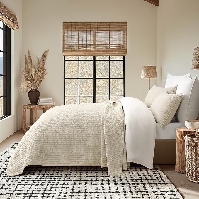 EVERGRACEHOME Cross Stitch Pre-Washed Cotton Quilt Bedding Set King Size - Image 3