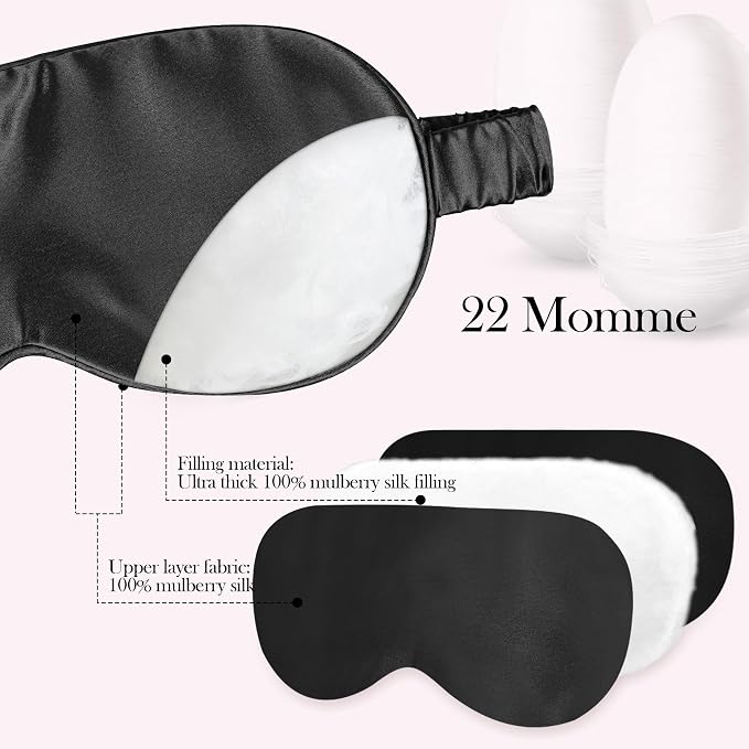 SilkDream 100% Mulberry Silk Sleep Mask Eye Mask - Image 3