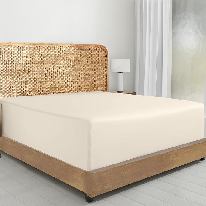 California Design Den 100% Organic Cotton Twin XL Fitted Sheet Only, Deep by CaliforniaDesignDen