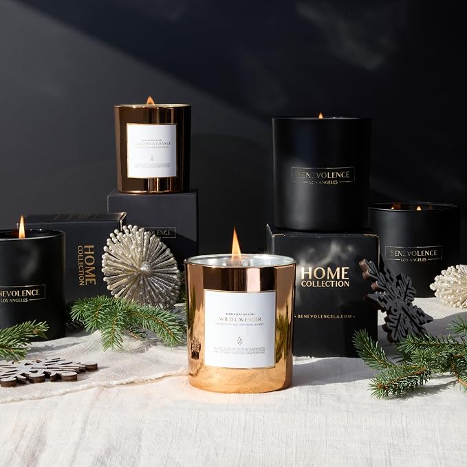 Benevolence LA Wild Lavender Wood Wick Candle | Soy Christmas Scented Candles - Image 7