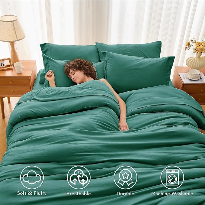 MUXHOMO 7 Pieces California King Comforter Set, Soft Bed in a Bag Cal King Size - Image 3