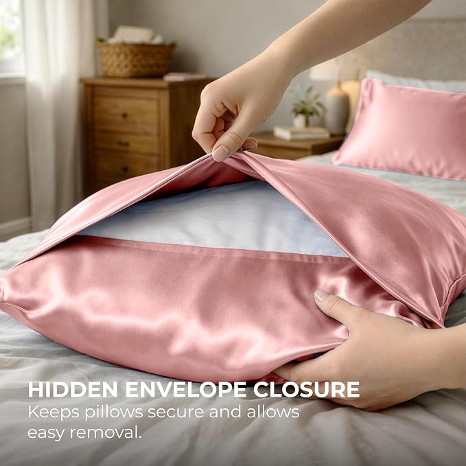 Pure Bedding Satin Pillowcase 2 Pack - Image 7