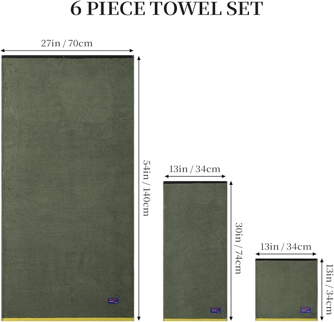 REDKISS 6 Piece Luxury Bath Towel Set, 2 Bath Towels, 2 Hand Towels, 2 - Image 3