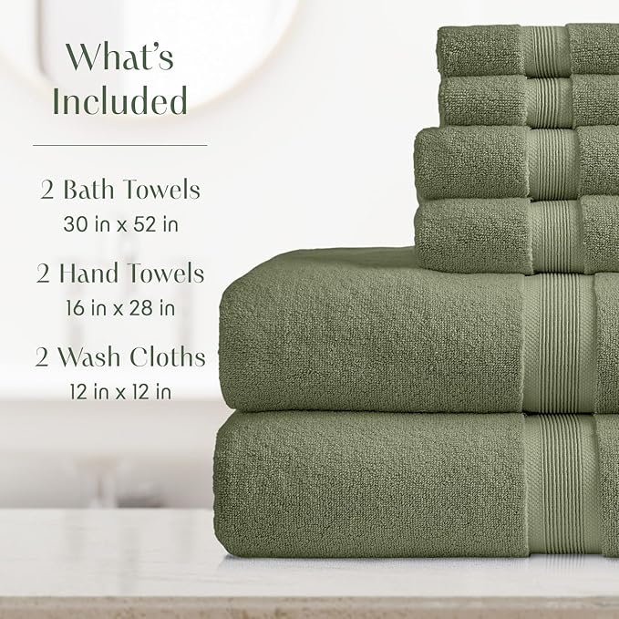 Springtree Home Luxury Viscose from Bamboo Bath Towel Set 6 Piece Set | 35% - Image 2