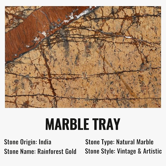 Koville Indian Natural Marble Decorative Tray, Catchall - Image 3