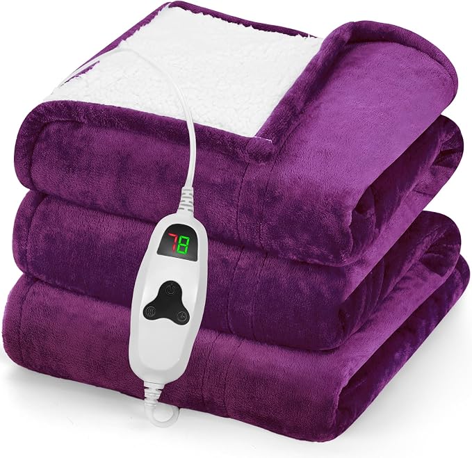 greenoak Heated Blanket Electric Throw 50"X60", Heating Blanket by Greenoak