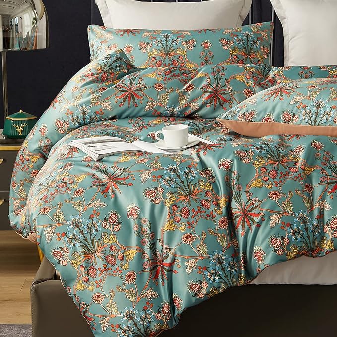 Cupocupa Duvet Cover King Size Set Boho Floral Pattern King Duvet Cover Set - Image 2