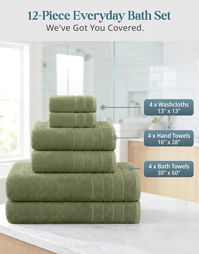 Casa Platino 100% Luxury Bath Towel Pack of 12 - Image 3