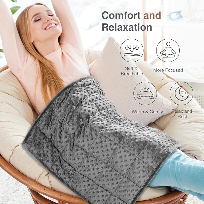 Alomidds Weighted Blanket 7lbs for Adults, Cozy Luxury Breathable Weighted Lap - Image 8