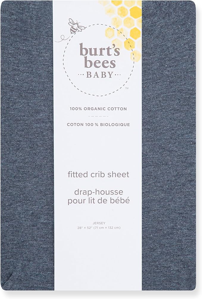 Burt's Bees Baby Essential Organic Cotton Fitted Crib Sheet, Breathable - Image 2