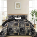 Cottolester Boho Patchwork Quilt Set King Size, Paisley Floral Bedding Set Soft by Cottolester