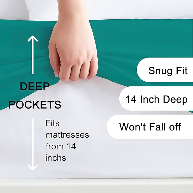 Hotella 100% Microfiber Twin Size Fitted Sheet Only, Ultra Soft Hotel Quality - Image 2