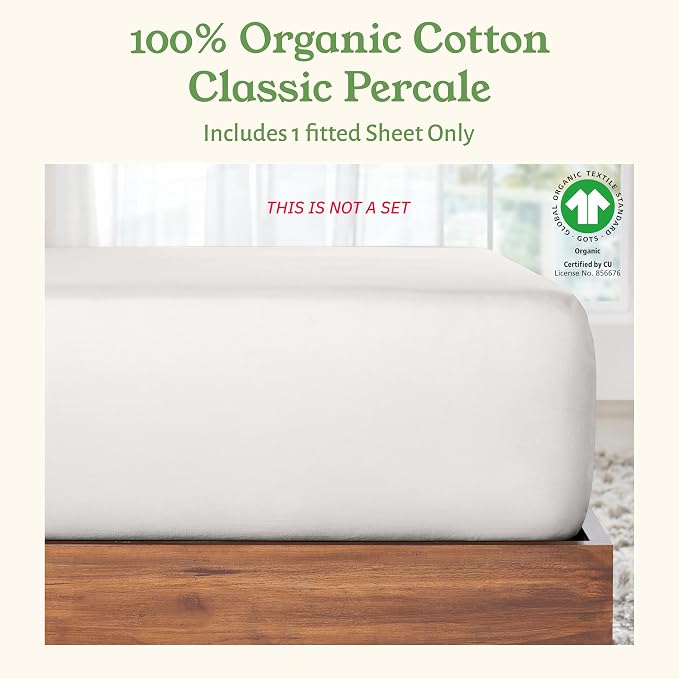 California Design Den 100% Organic Cotton Fitted Sheet Full Size Only - Image 4