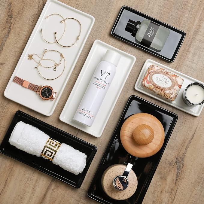 Gurygo 10" Bathroom Tray, Ceramic Vanity Tray - Image 7