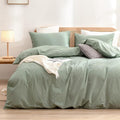 BESTOUCH Duvet Cover Set 100% Washed Cotton Linen Feel Super Soft Comfortable by BESTOUCH