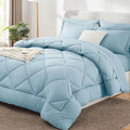 CozyLux Queen Comforter Set Light Blue by CozyLux