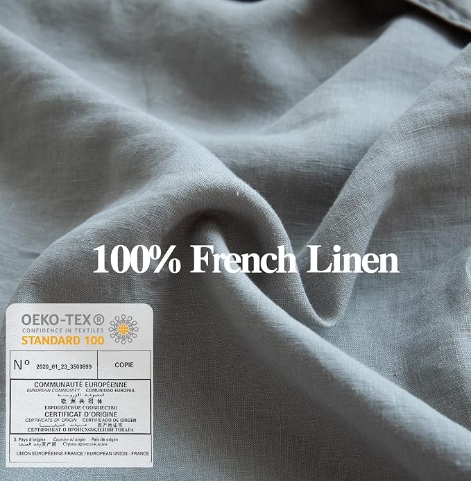 Simple&Opulence 100% Washed Linen Euro Shams 26'' x 26'' Pack of 2, Basic Style - Image 2