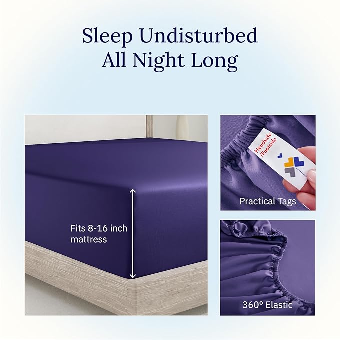 California Design Den King Fitted Sheet Cotton, Deep Pocket Soft 400 Thread - Image 5