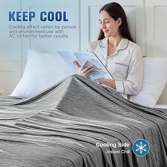 KMUSET Cooling Blanket Queen Size, Double Sided Summer Cooling Blankets - Image 5