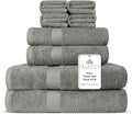 100% Combed Cotton Bathroom Towel Set of 8- 2 Bath Towels, 2 Hand Towels by VillaCelestia